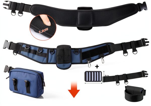 PELLOR Fishing Belt Polyester Blue Buckle-2