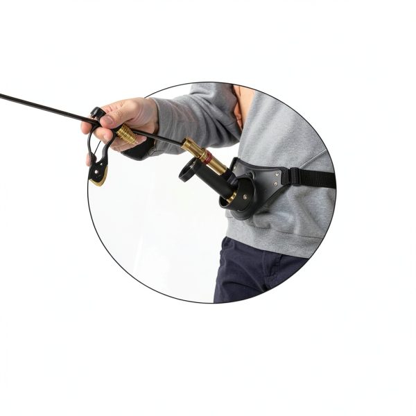 Cyrankngkg Fishing Belt Adjustable PU Leather Rod Holder for Men-3