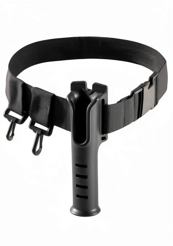 Timsec Adjustable Fishing Waist Belt and Rod Holder Black Nylon-3
