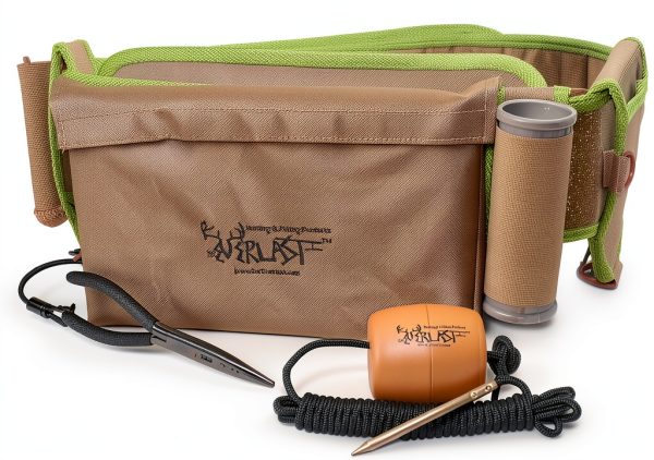 Foreverlast Gen2 Wading Fishing Belt Tan/Green Large 12ft Rod Holder-1
