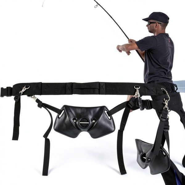 Fishing Belt Harness Frdhee Unisex with Padded Support Steel Buckles-2